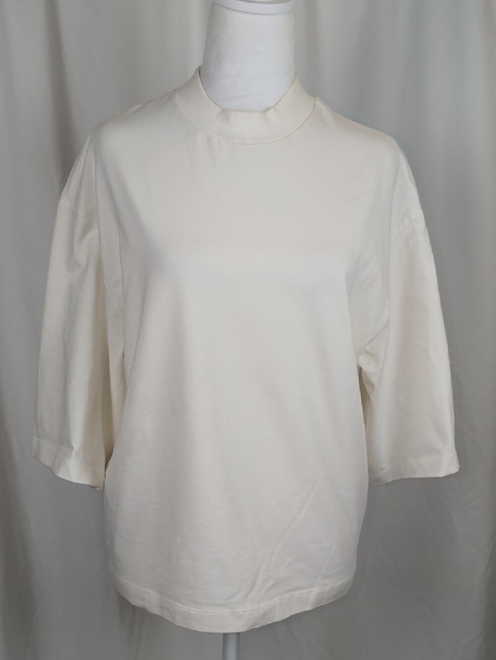 NWT Banana Republic Off-White Premium Cotton Mock Neck Top XS